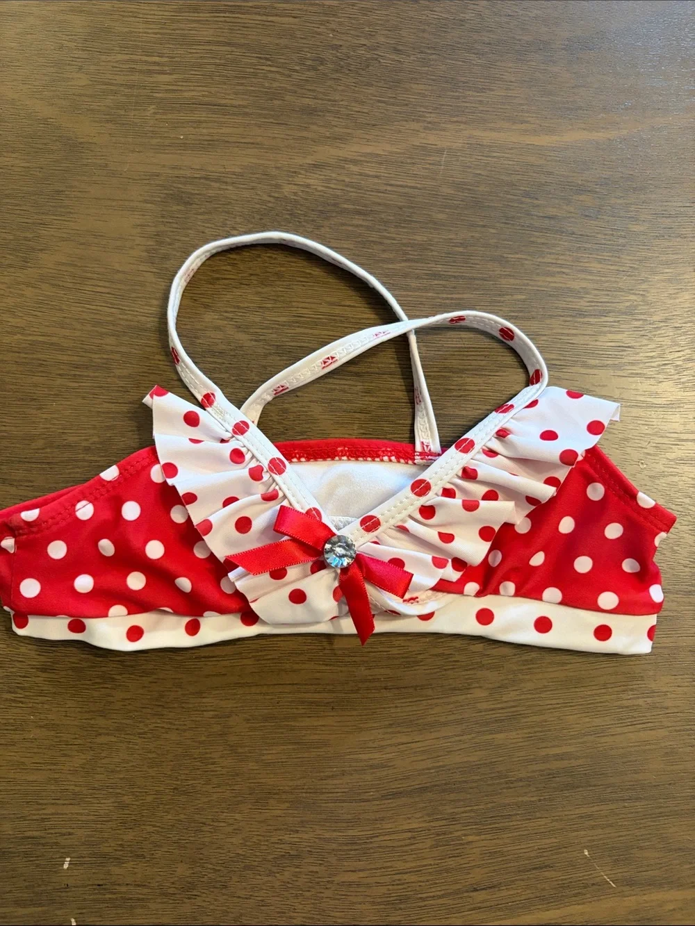 Minnie Mouse Polka Dot Red and White Two-Piece Swim Bikini Size 5/6